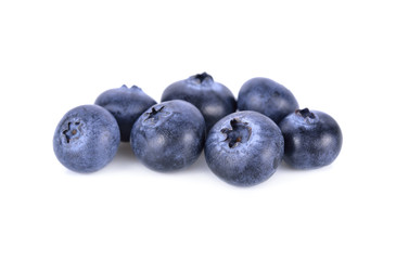 whole fresh ripe blueberry on white background