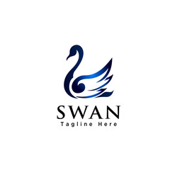Elegant swan bird logo
