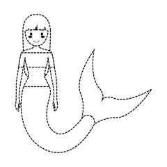 mermaid with long hairstyle  vector illustration
