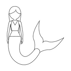 mermaid with  long hairstyle  vector illustration