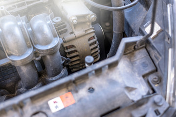 Car engine part,Powerful car engine,close up