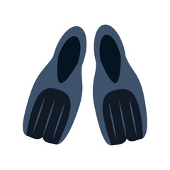 Diving fins isolated