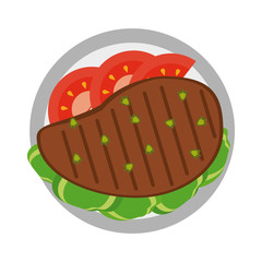 Delicious meat on dish