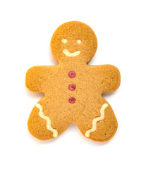 gingerbread man with a smiling face on a white background