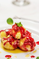 Czech blueberry dumplings