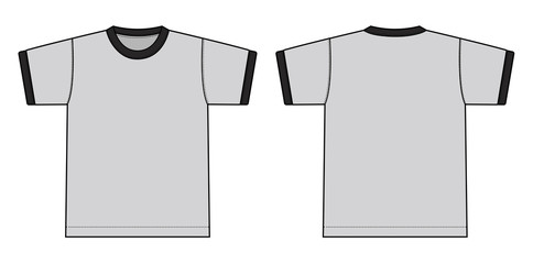 Ringer tshirts illustration (gray x black). 
