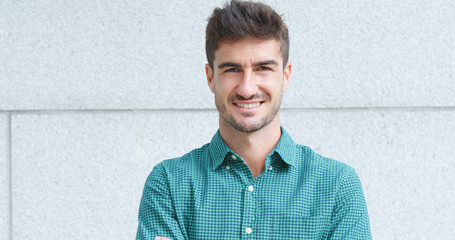 Caucasian man smile