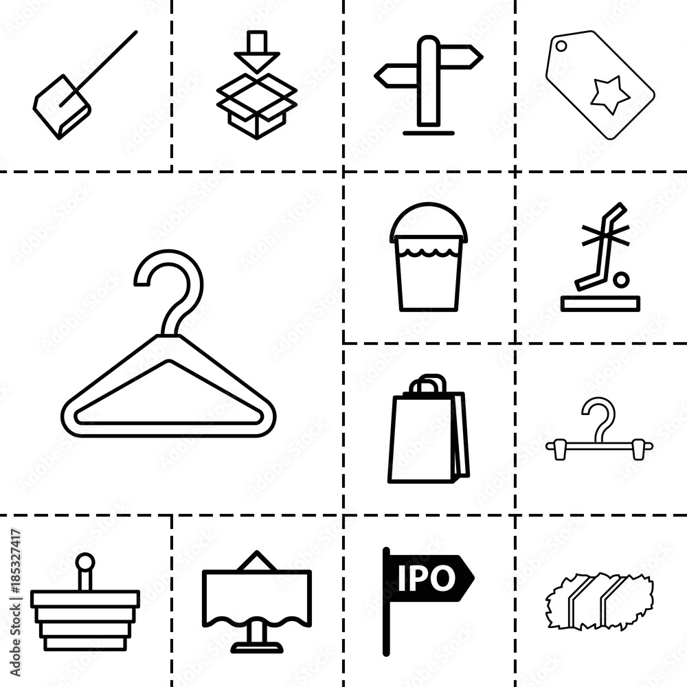 Poster empty icons. set of 13 editable outline empty icons