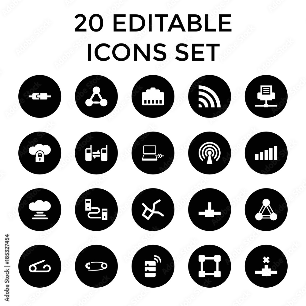 Canvas Prints Connect icons. set of 20 editable filled connect icons