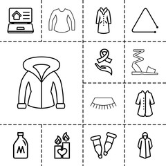 Drawn icons. set of 13 editable outline drawn icons