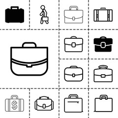 Brief icons. set of 13 editable outline brief icons