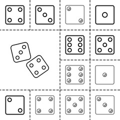 Random icons. set of 13 editable outline random icons