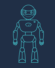 Blue Outline Robot