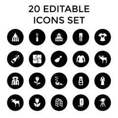 Sketch icons. set of 20 editable filled sketch icons