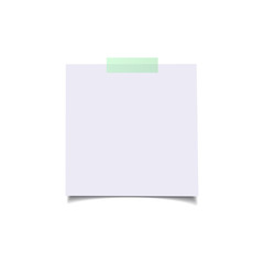 Paper sheets with green sticker. Vector realistic isolated design elements.
