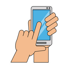 Hand with smartphone