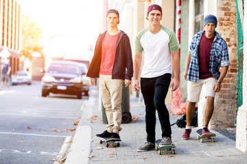 Skateboarding at the street