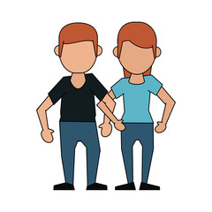 Couple faceless avatar cartoon