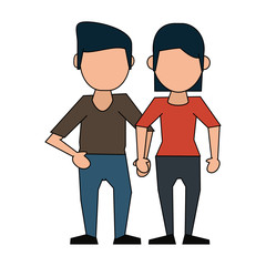 Couple faceless avatar cartoon