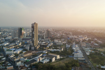 Naklejka na ściany i meble KhonKaen City in Thailand aerial view from drone
