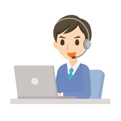 オペレーター　若い男性
