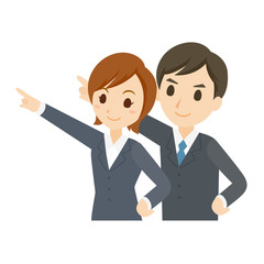 スーツの男女　就活　希望　未来