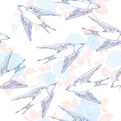 swallow bird vector pattern