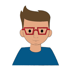Geek man cartoon icon vector illustration graphic design