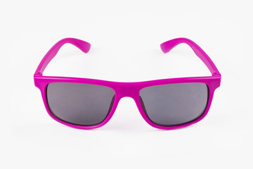isolated pink faishon sunglasses on white background