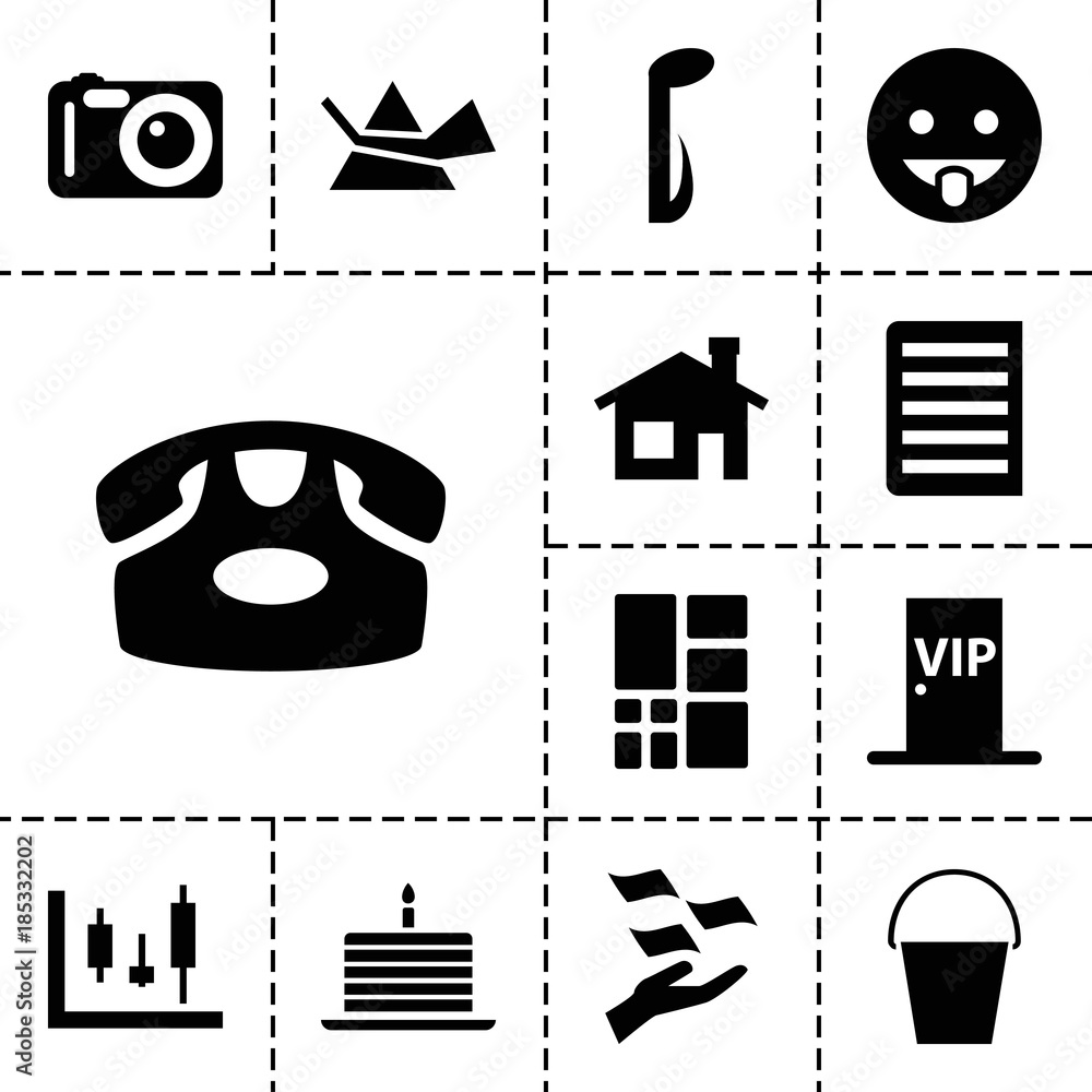 Poster Button icons. set of 13 editable filled button icons