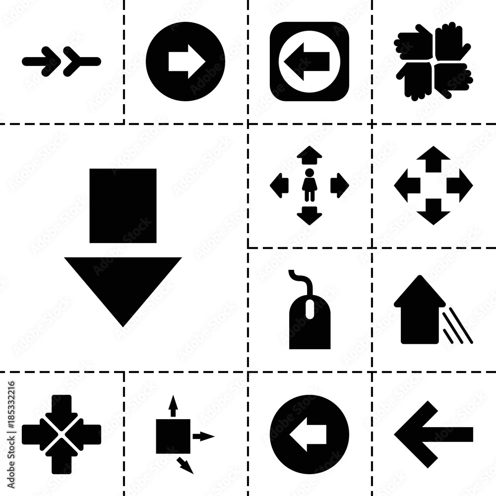 Poster cursor icons. set of 13 editable filled cursor icons