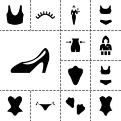 Sexy icons. set of 13 editable filled sexy icons