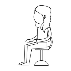 Woman seated on chair icon vector illustration graphic design