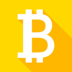 Fototapeta premium Bitcoin background with long shadow