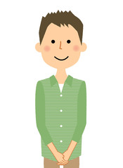 若い男性　パパ　あいさつ