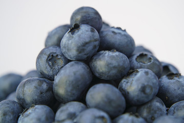 Fresh blueberries on white background close up