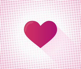 love heart shape pink blossom valentine with halftone pink background
