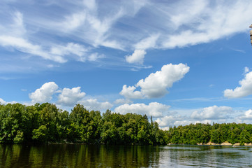 Obraz na płótnie Canvas colorful lake river in countryside in summer
