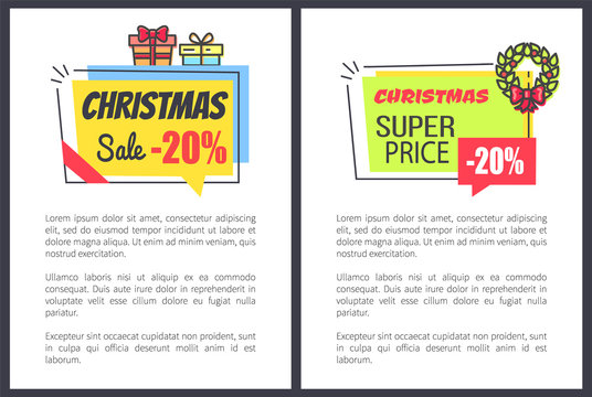 Christmas Sale 20 Off Promo Posters with Discount