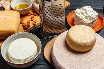 Mix cheese on the table