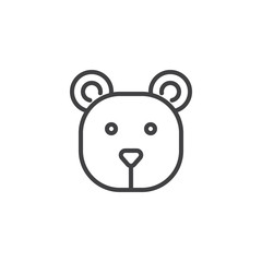 Bear head line icon, outline vector sign, linear style pictogram isolated on white. Symbol, logo illustration. Editable stroke
