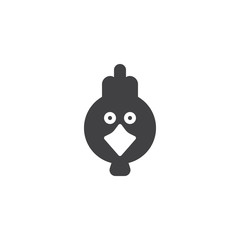 Hen bird head icon vector, filled flat sign, solid pictogram isolated on white. Symbol, logo illustration.