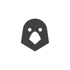 Parrot bird head icon vector, filled flat sign, solid pictogram isolated on white. Symbol, logo illustration.