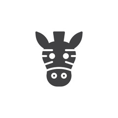 Fototapeta na wymiar Zebra head icon vector, filled flat sign, solid pictogram isolated on white. Symbol, logo illustration.