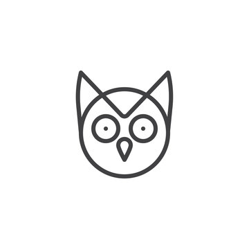 Owl head line icon, outline vector sign, linear style pictogram isolated on white. wisdom symbol, logo illustration. Editable stroke