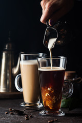 Glass cup of coffee
