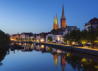Fototapeta na wymiar Lübeck on Trave river