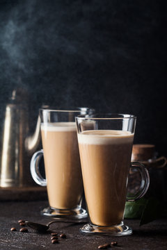Glass with cold latte