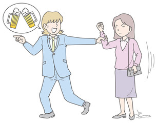 酒の誘いを強く拒否する女性