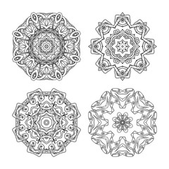 Mandala set. Abstract decorative background. Islam, Arabic, oriental, indian, ottoman, yoga motifs